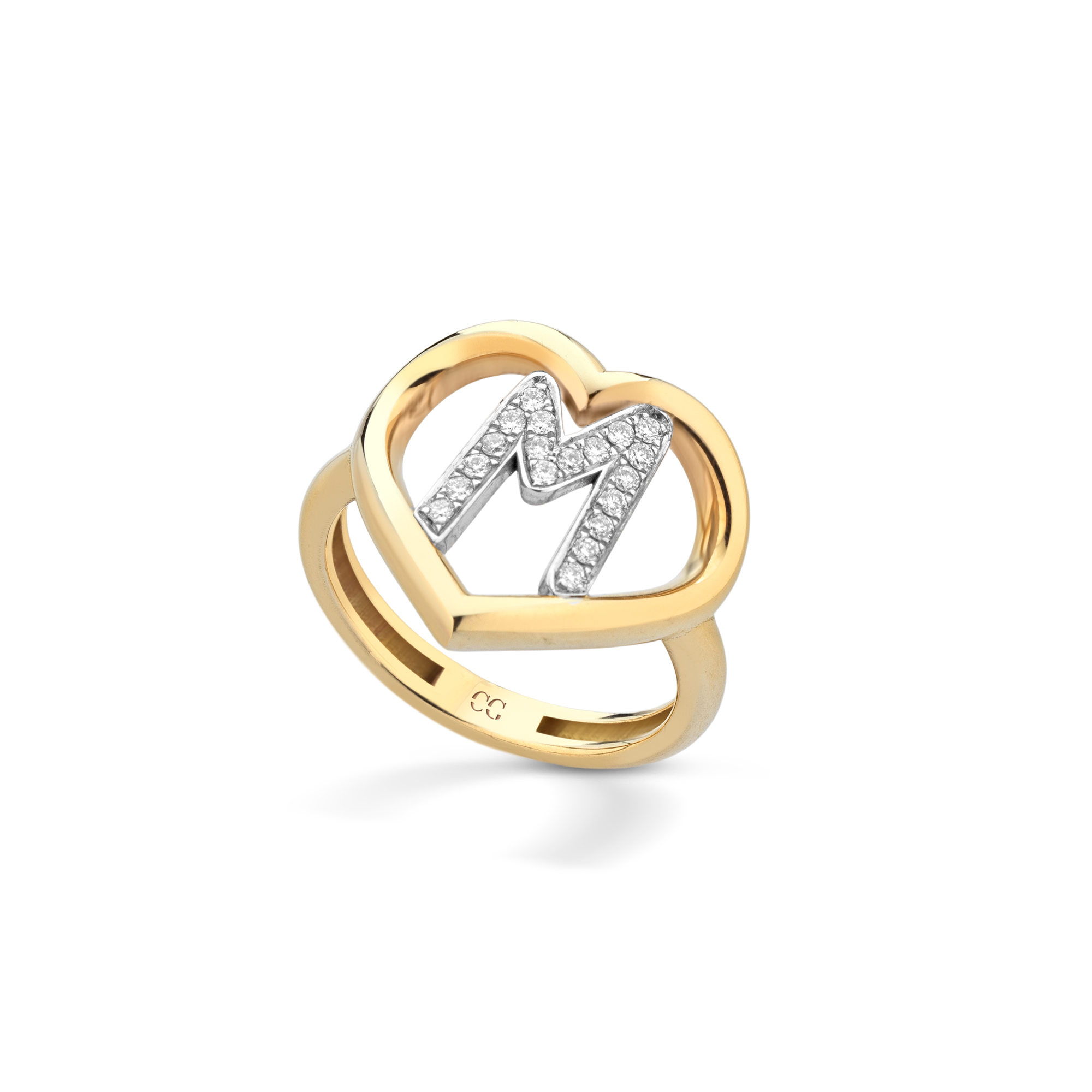 MONOGRAM HEART  — Oro Giallo — Anelli