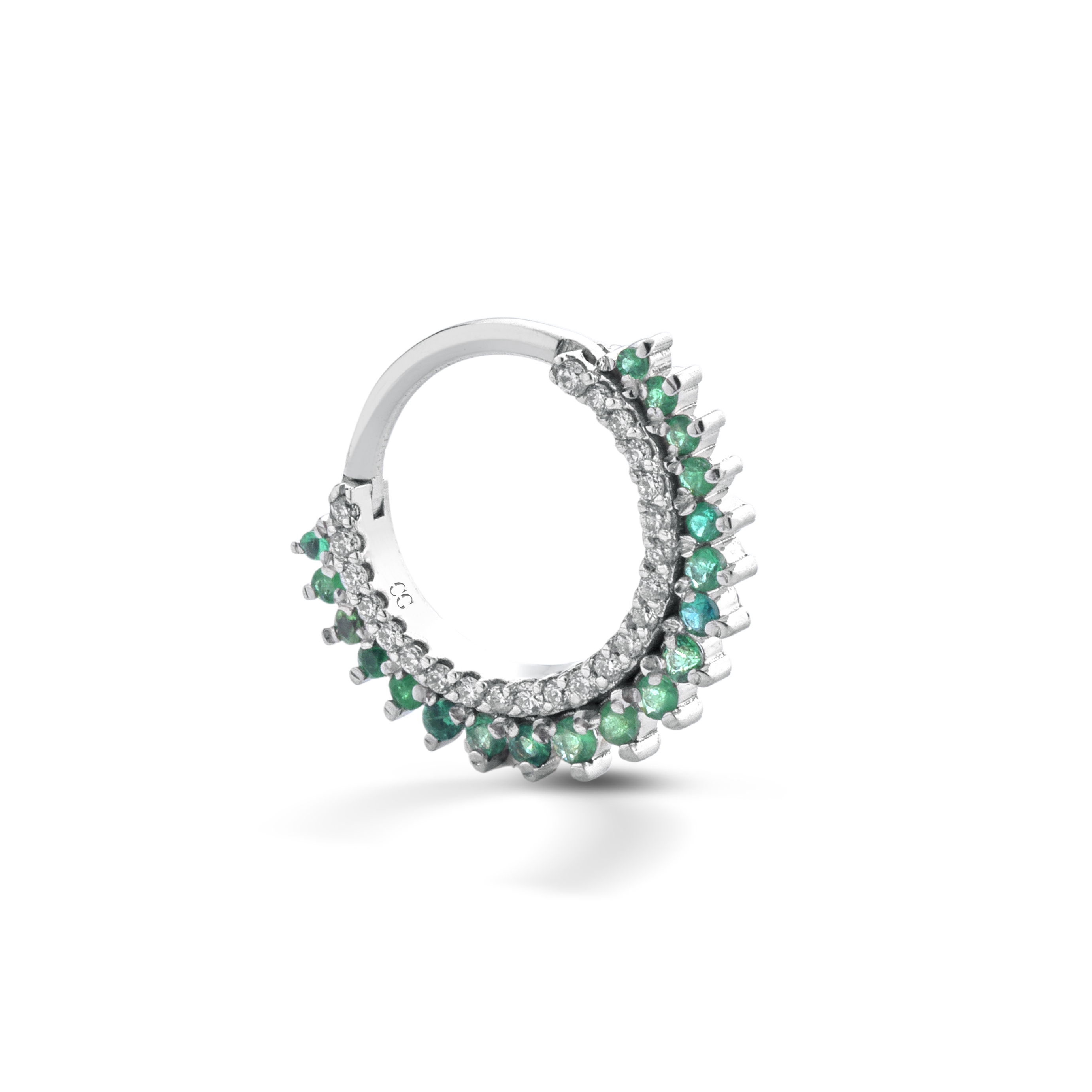 AER CUFF EMERALD — Oro Bianco — Orecchini